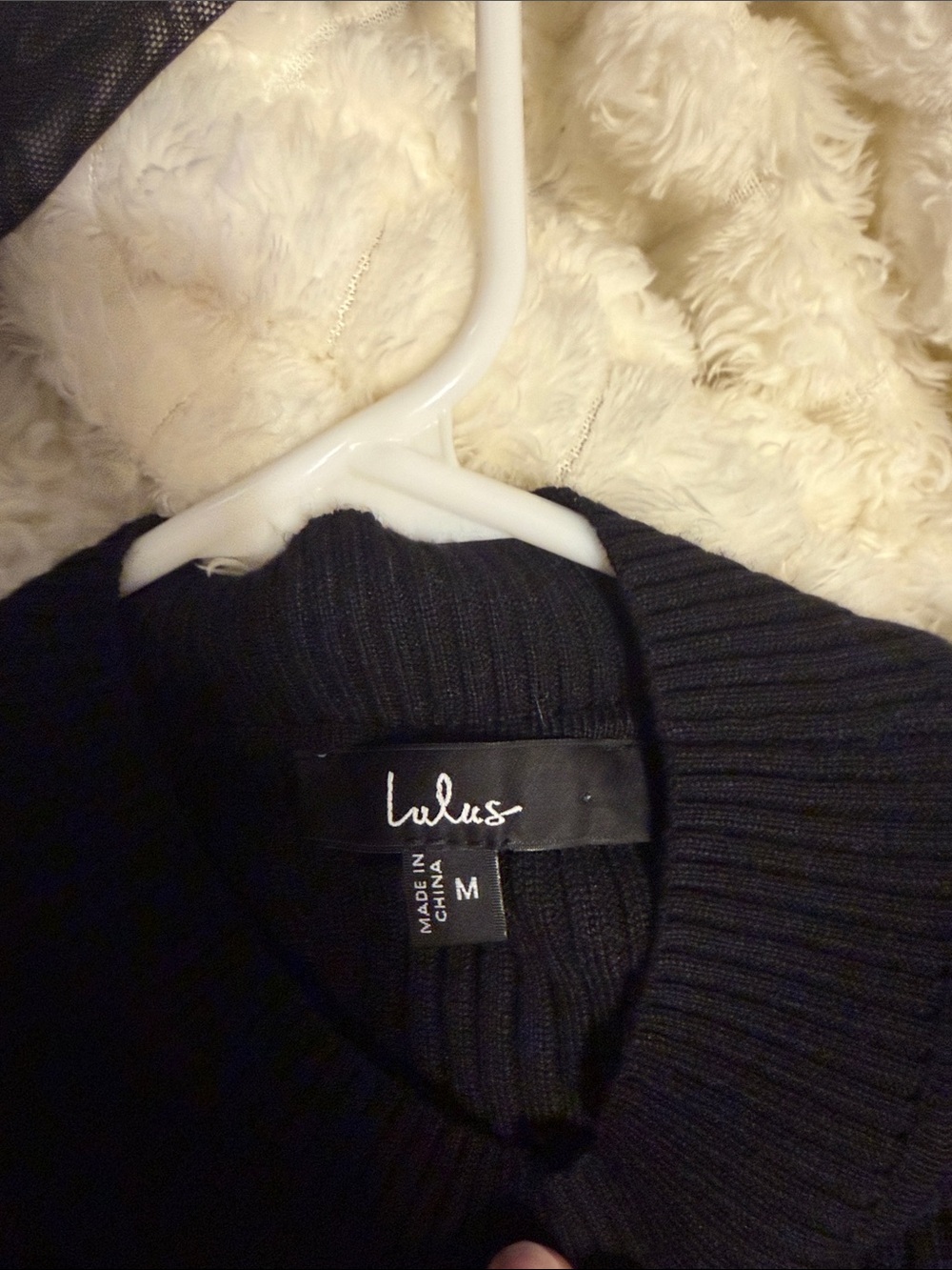 LULUs Black Ruffle-Hem Ribbed Long-Sleeve Top - Picture 2 of 2